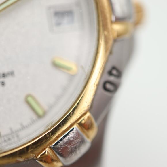 ESQ Swiss Watch Men 36mm Two Tone Date Glitter Dial Stainless Steel New Battery - Picture 12 of 16